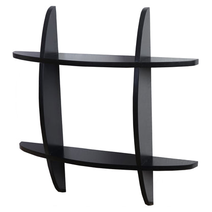 Wandplank Nantes, hangende boekenplank, 60x60x12cm ~ zwart