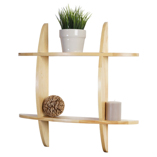 Wandplank Nantes, hangende boekenplank, 60x60x12cm ~ grenen