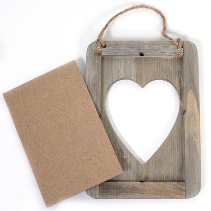 Set van 5 fotolijsten Wels, fotolijst houten lijst muur lijst set, shabby look landhuis, hart