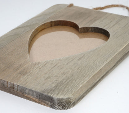 Set van 5 fotolijsten Wels, fotolijst houten lijst muur lijst set, shabby look landhuis, hart