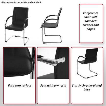 Set van 2 vergaderstoelen Samara, bezoekersstoel sledemodel ~ wit