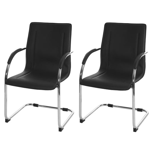 Set van 2 vergaderstoelen Samara, bezoekersstoel sledemodel ~ zwart