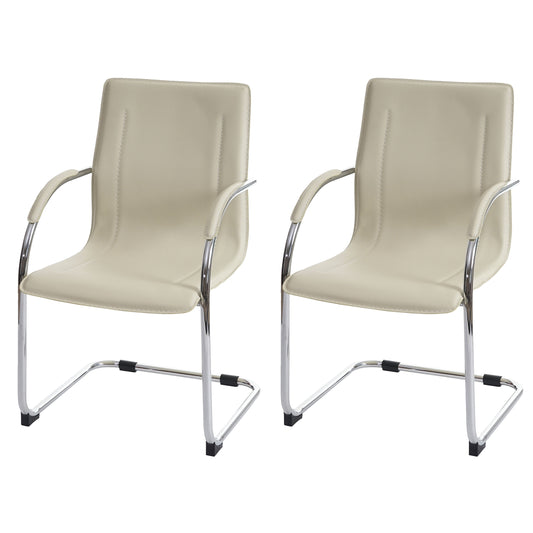 Set van 2 vergaderstoelen Samara, bezoekersstoel sledemodel ~ crème