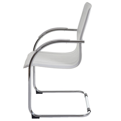 Set van 2 vergaderstoelen Samara, bezoekersstoel sledemodel ~ wit