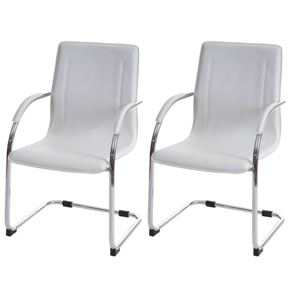Set van 2 vergaderstoelen Samara, bezoekersstoel sledemodel ~ wit