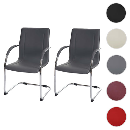 Set van 2 vergaderstoelen Samara, bezoekersstoel sledemodel ~ grijs