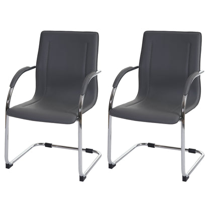 Set van 2 vergaderstoelen Samara, bezoekersstoel sledemodel ~ grijs