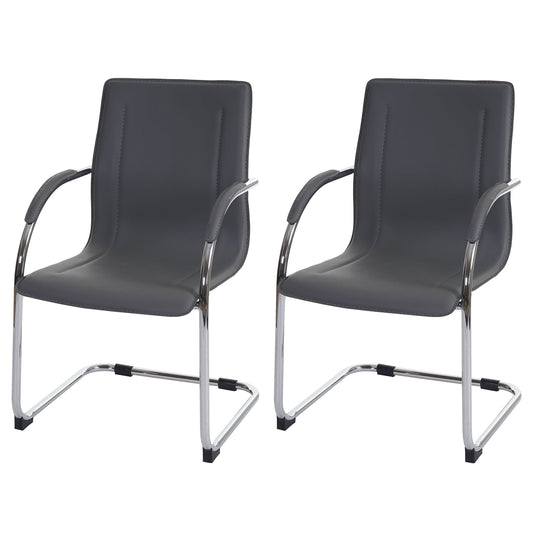 Set van 2 vergaderstoelen Samara, bezoekersstoel sledemodel ~ grijs
