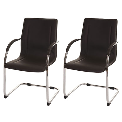 Set van 2 vergaderstoelen Samara, bezoekersstoel sledemodel ~ bruin