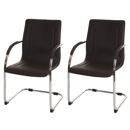Set van 2 vergaderstoelen Samara, bezoekersstoel sledemodel ~ bruin