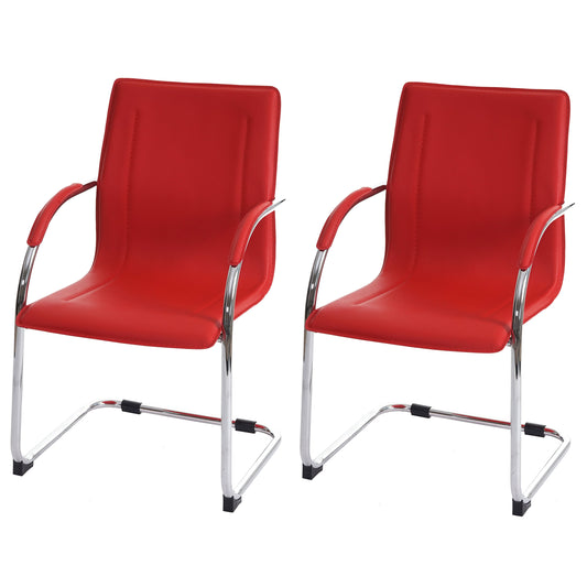 Set van 2 vergaderstoelen Samara, bezoekersstoel sledemodel ~ rood