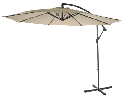Acerra zweefparasol, parasol, Ø 3m kantelbaar, polyester/staal 11kg ~ crème zonder voet
