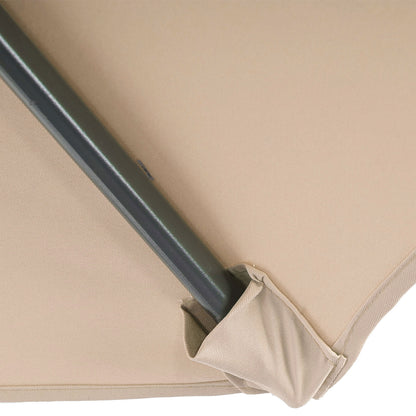 Acerra zweefparasol, parasol, Ø 3m kantelbaar, polyester/staal 11kg ~ zand-beige met voet