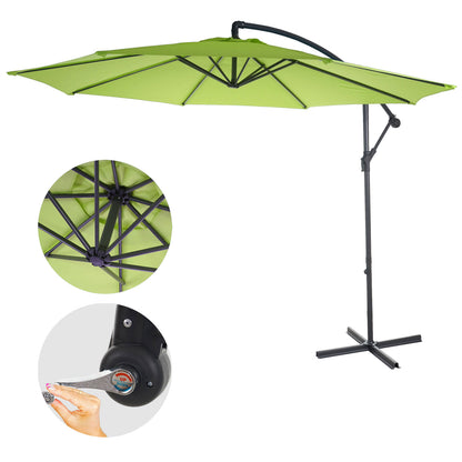 Acerra zweefparasol, parasol, Ø 3m kantelbaar, polyester/staal 11kg ~ green-lemon zonder voet