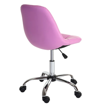 Bureaustoel MCW-A60, bureaustoel, werkkruk, schelp zitting kunstleer ~ roze