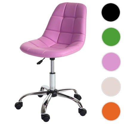 Bureaustoel MCW-A60, bureaustoel, werkkruk, schelp zitting kunstleer ~ roze