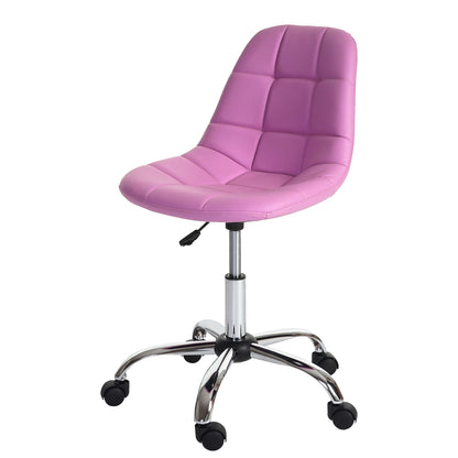 Bureaustoel MCW-A60, bureaustoel, werkkruk, schelp zitting kunstleer ~ roze