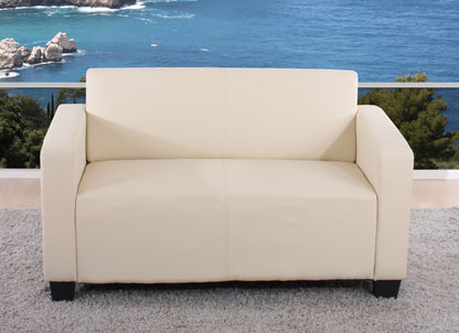 Modulaire 2-zits bank Lyon loungebank kunstleer 136cm ~ crème