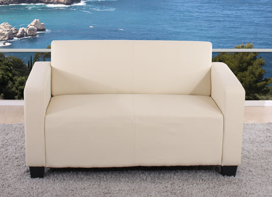 Modulaire 2-zits bank Lyon loungebank kunstleer 136cm ~ crème