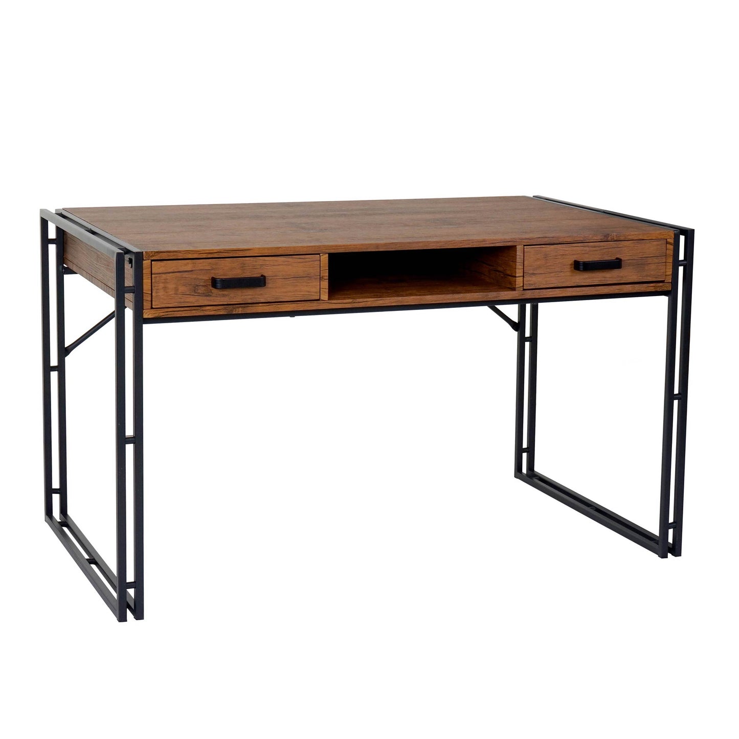 Bureau MCW-A27, bureau computer computer, 122x70cm 3D structuur ~ wilde eik look