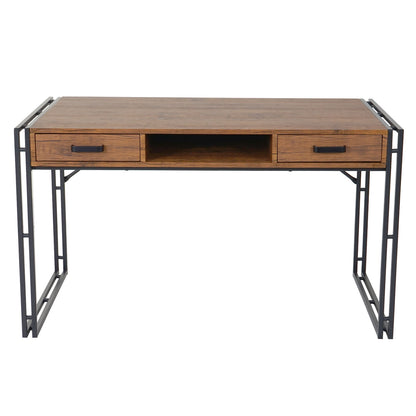 Bureau MCW-A27, bureau computer computer, 122x70cm 3D structuur ~ wilde eik look