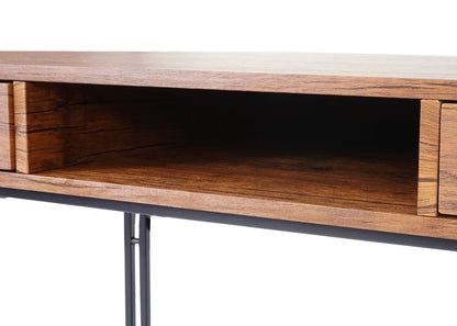 Bureau MCW-A27, bureau computer computer, 122x70cm 3D structuur ~ wilde eik look