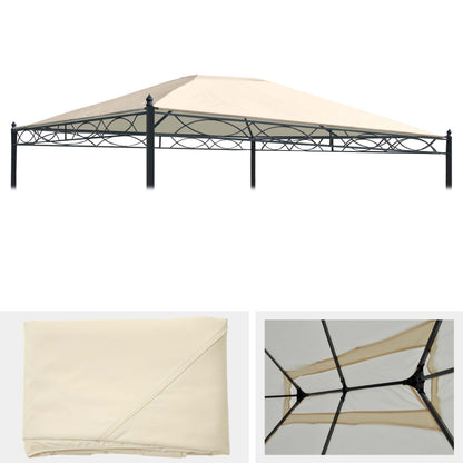 Vervangende afdekking voor pergoladak paviljoen Cadiz 4x3m ~ crème