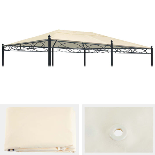 Vervangende afdekking voor pergoladak paviljoen Cadiz 5x3m ~ crème