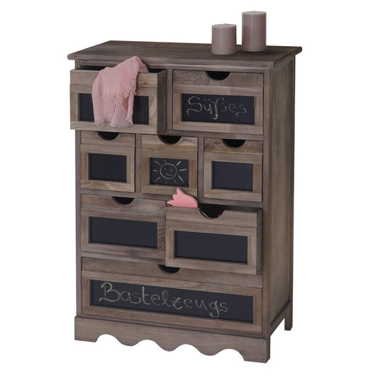 Ladekast Ermelo, ladekast met legplank, shabby-look vintage MVG-gecertificeerd 87x60x30cm ~ bruin