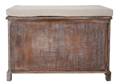Bank MCW-J22, bank ladekast, shabby-look vintage MVG-gecertificeerd 49x71x32cm bruin