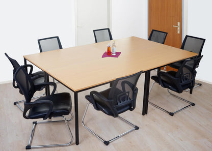 Bureau Braila, vergadertafel bureautafel seminarietafel, 120x80cm MDF ~ beuken look