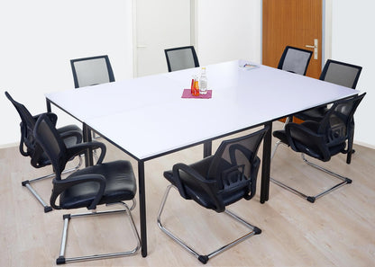 Bureau Braila, vergadertafel bureautafel seminarietafel, 120x80cm MDF ~ wit