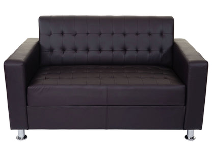 2-zitsbank Kunda, bank loungebank, kunstleer, metalen poten ~ koffie