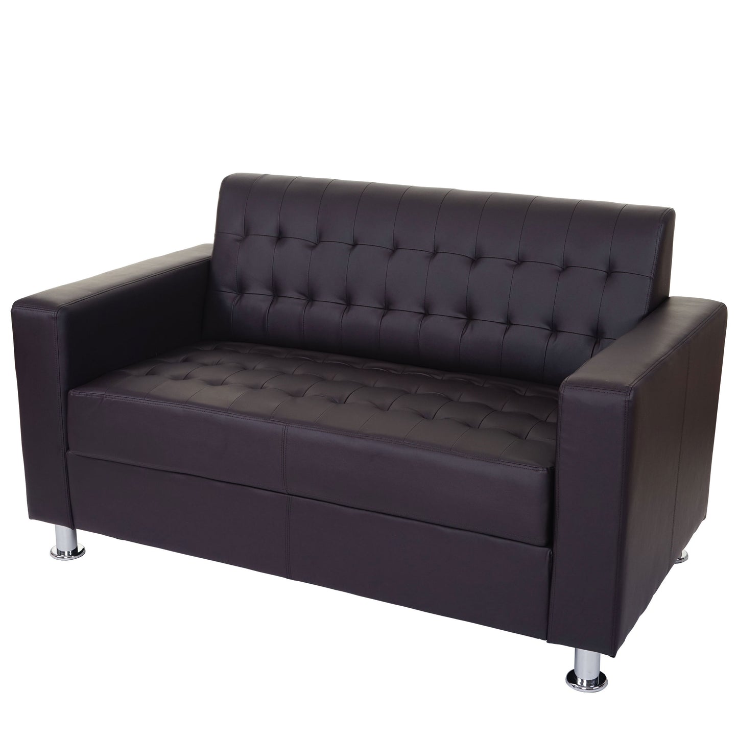 2-zitsbank Kunda, bank loungebank, kunstleer, metalen poten ~ koffie