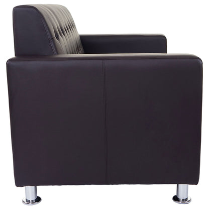 2-zitsbank Kunda, bank loungebank, kunstleer, metalen poten ~ koffie