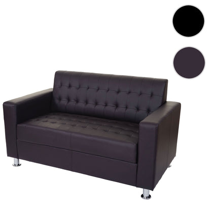 2-zitsbank Kunda, bank loungebank, kunstleer, metalen poten ~ koffie