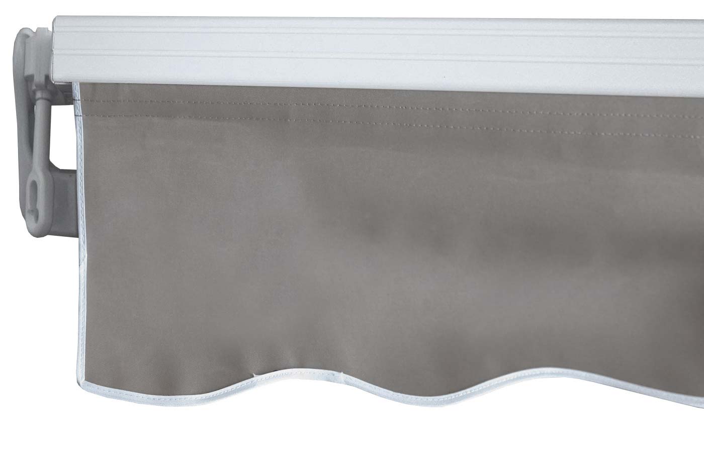 Aluminium zonnescherm MCW-E31, klaparm zonnescherm 3x2,5m ~ polyester, grijsbruin