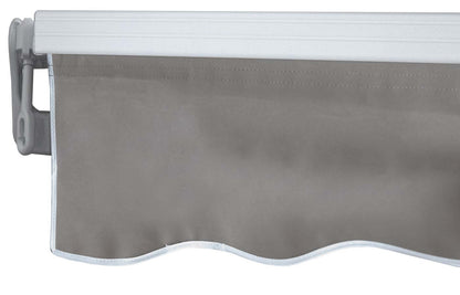 Aluminium zonnescherm MCW-E31, klaparm zonnescherm 3x2,5m ~ polyester, grijsbruin