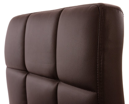 Set van 2 eetkamerstoelen Bureaustoel Stoel Kavala kunstleer chroom ~ bruin