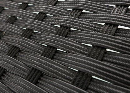 Poly-rattan tuintafel Halden, bijzettafel met glazen blad ~ antraciet