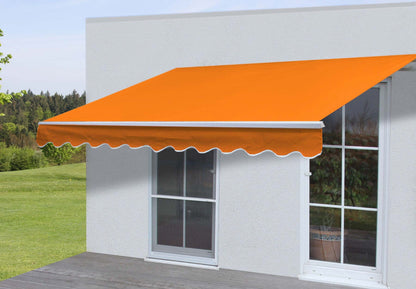 Aluminium zonnescherm MCW-E49, klaparm zonnescherm zonwering 2,5x2m ~ Polyester terracotta