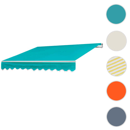 Aluminium zonnescherm MCW-E49, klaparm zonnescherm zonwering 2,5x2m ~ Polyester turquoise