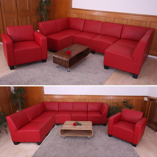 Modulair bankstel Lyon 6-1, kunstleer ~ rood