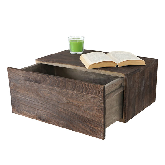 Wandplank MCW-C55, lade plank, shabby-look vintage, 21x46x30cm ~ bruin