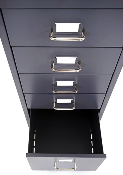 Trolley kast Boston T851, stalen ladekast, 69x28x41cm 5 laden ~ donkergrijs