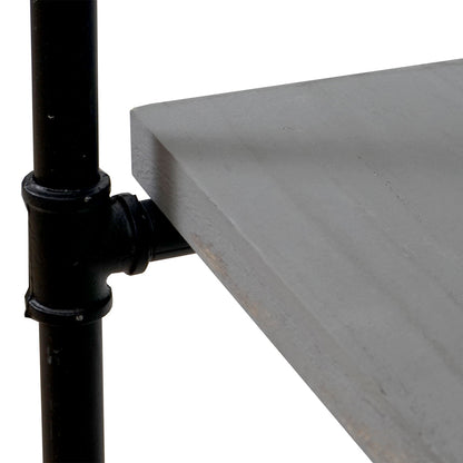 Staande plank MCW-C45, woonkamer plank boekenplank opbergrek, industrieel ontwerp hout metaal, 165x80x28cm ~ grijs