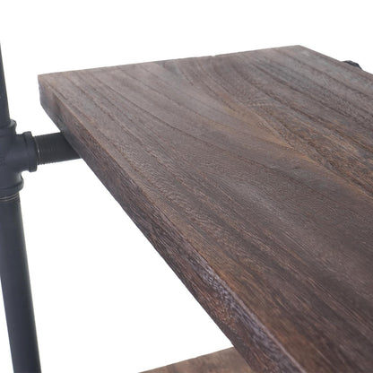 Staande plank MCW-C45, woonkamer plank boekenplank opbergplank, industrieel ontwerp hout metaal, 165x80x28cm ~ bruin