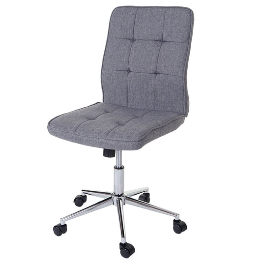 Bureaustoel MCW-K43, bureaustoel werkkruk bureaustoel, grijs textiel