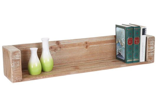 Wandplank MCW-A15, hangende boekenkast, massief rustiek dennenhout MVG-gecertificeerd ~ 80cm