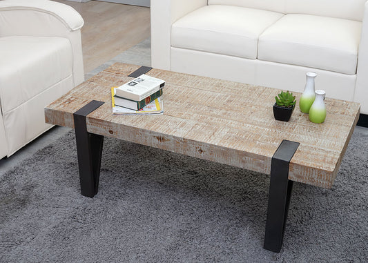 Salontafel MCW-A15b, woonkamertafel, massief dennenhout rustiek MVG-gecertificeerd 40x120x60cm